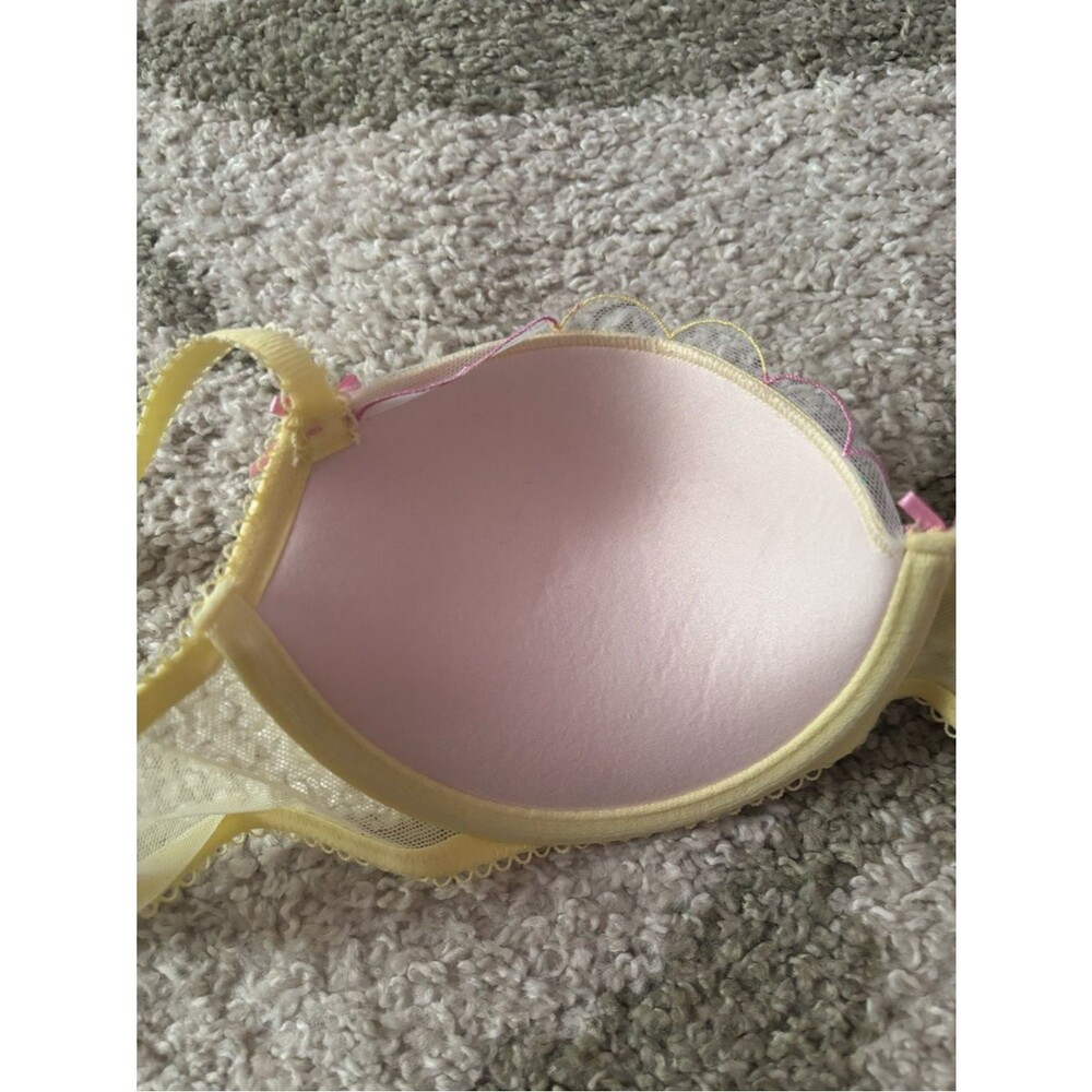 NWT Victoria's Secret PINK Wink Push-Up Balconette Bra Yellow Fruit Lemons 34B - Picture 5 of 13